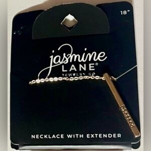 4/$20 JasmineLane necklace 18"chainw/extender blessed bar pendant costumejewelry